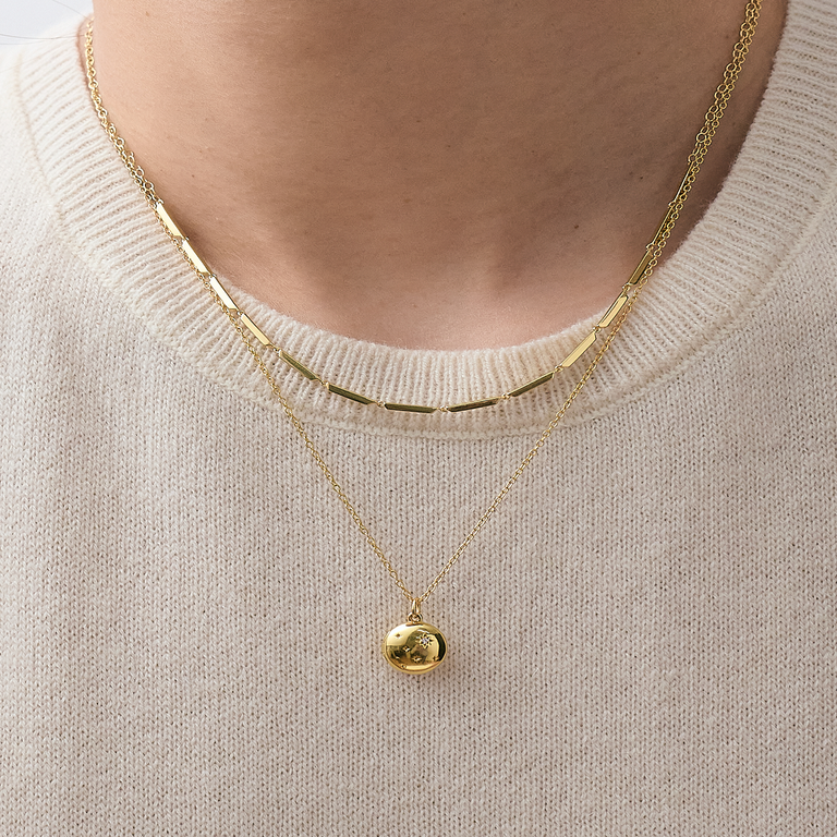 Gold Tiny Star Mini biography locket