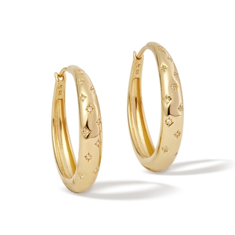 Gold Maxi Tiny star Hoop earrings