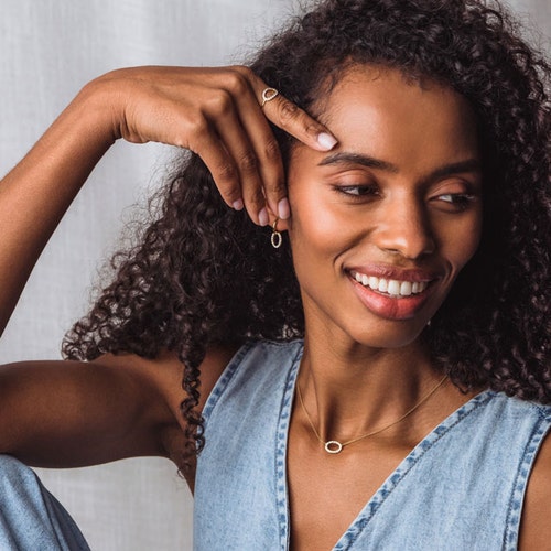 Solid Gold Halo Diamond Drop Earrings