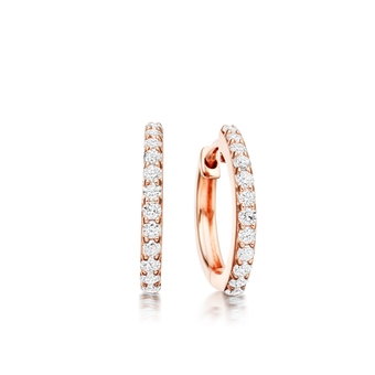Medium Halo Diamond Hoop Earrings
