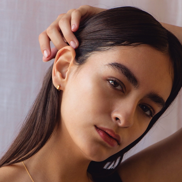 Mini Deco Hoop Earrings in Yellow Gold Vermeil | Yellow Gold Vermeil | Astley Clarke London