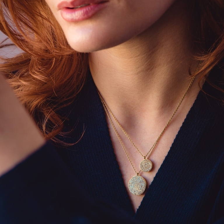 Large Icon Diamond Gold Locket Necklace in Yellow Gold | 14ct Gold Jewellery | Astley Clarke
