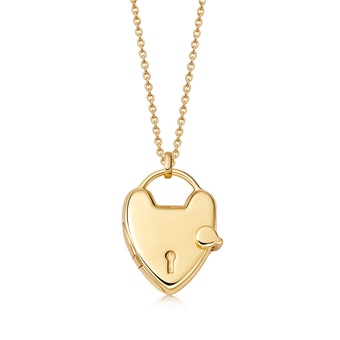 Gold Biography Heart Locket Necklace
