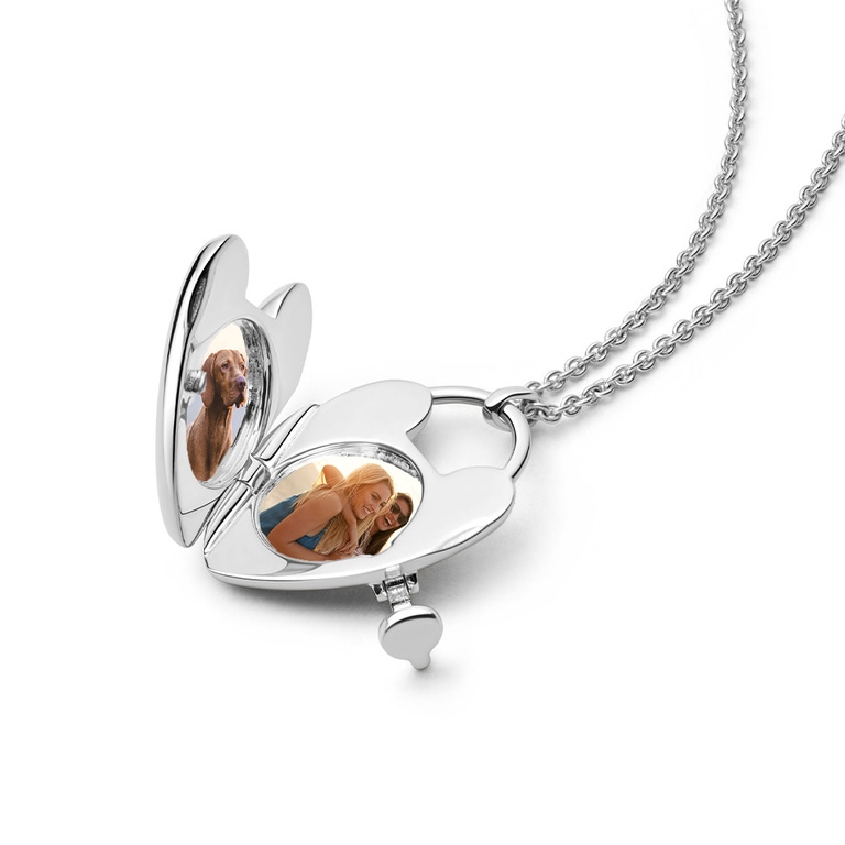 Silver Biography Heart Locket Necklace