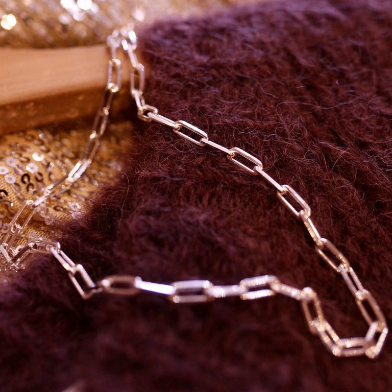 Silver Celestial Square Link Necklace