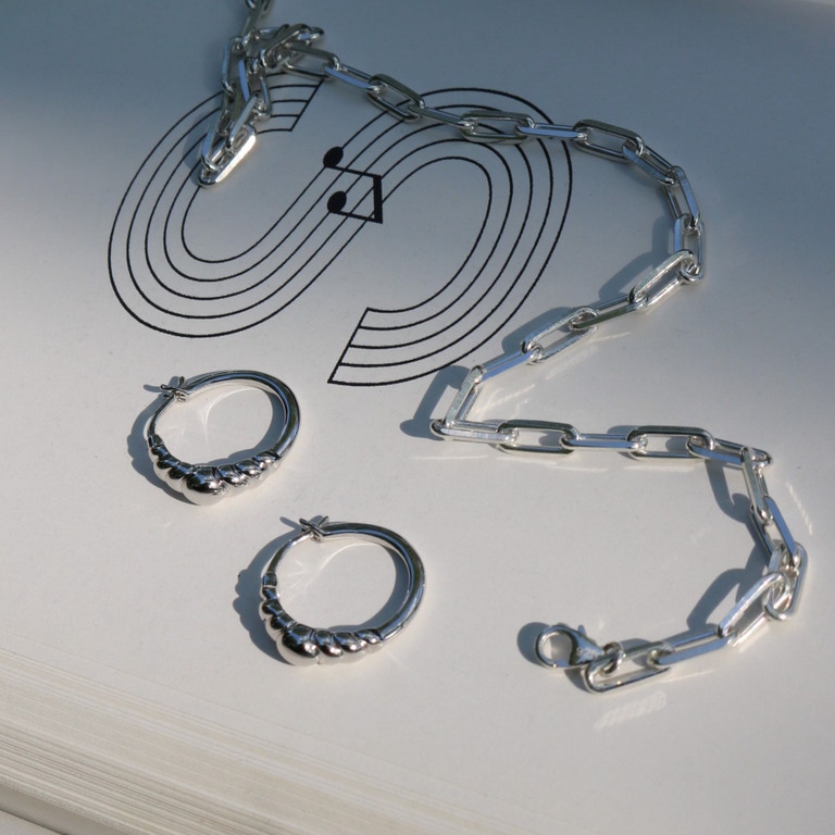 Silver Aurora Bold Hoop Earrings | Astley Clarke