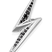 Silver Biography Lightning Bolt Black Spinel Charm