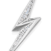 Silver Biography Lightning Bolt White Sapphire Charm