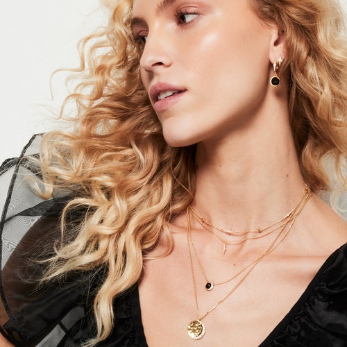 Gold Large Luna Crescent Pendant 