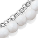 Silver Biography White Agate Bracelet