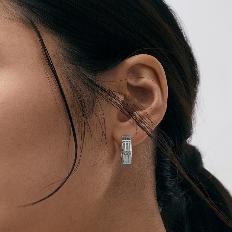 Silver Aubar Bold Hoop Earrings