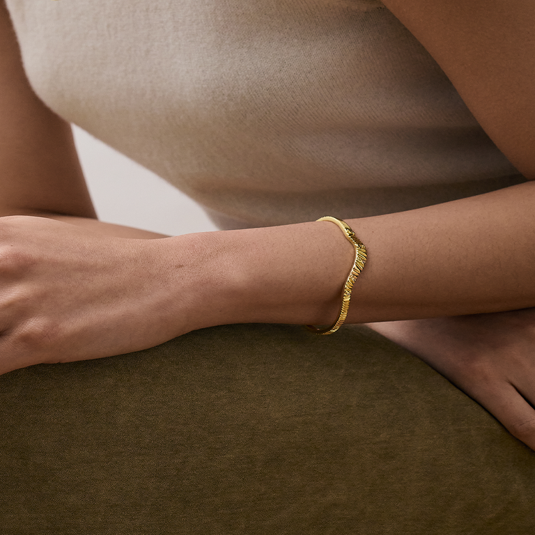 Gold Raye Cuff Bangle