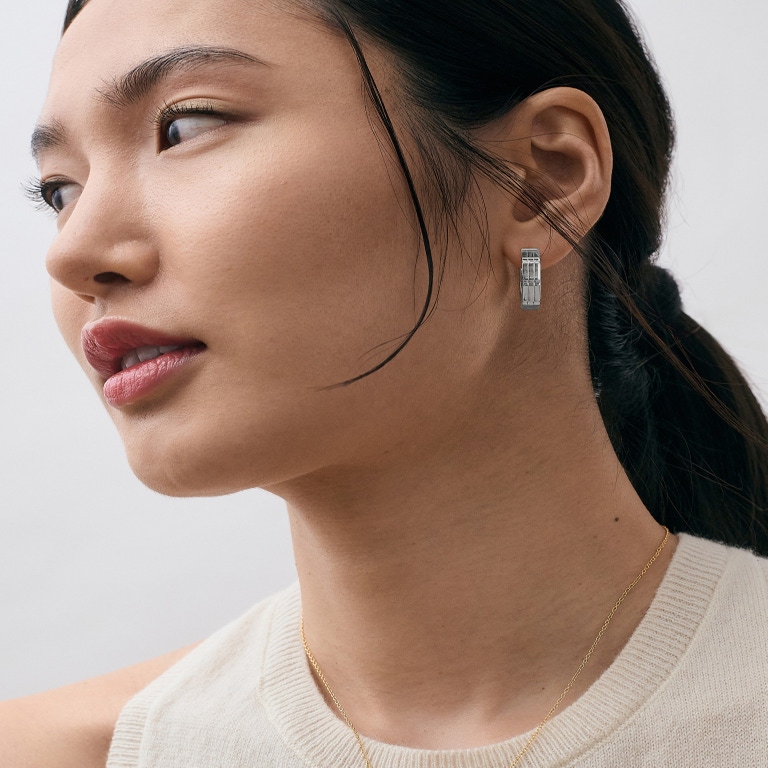 Silver Aubar Bold Hoop Earrings