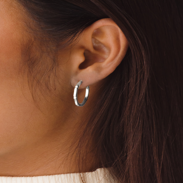 Silver Aubar Hoop Earrings