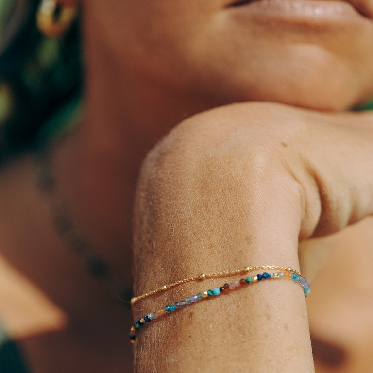 Gold Fine Biography Multi gemstone Bracelet
