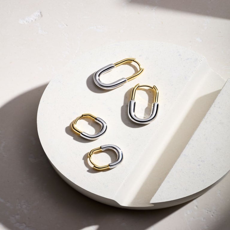 Gold & Silver Aurora U-Hoop Huggie