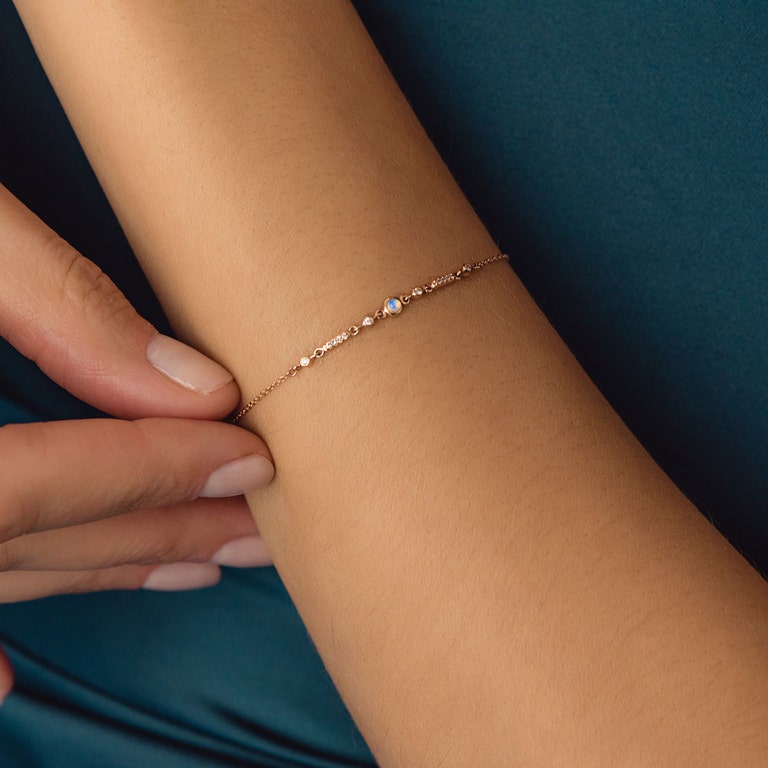 Solid Rose Gold Icon Nova Mini Diamond Bracelet