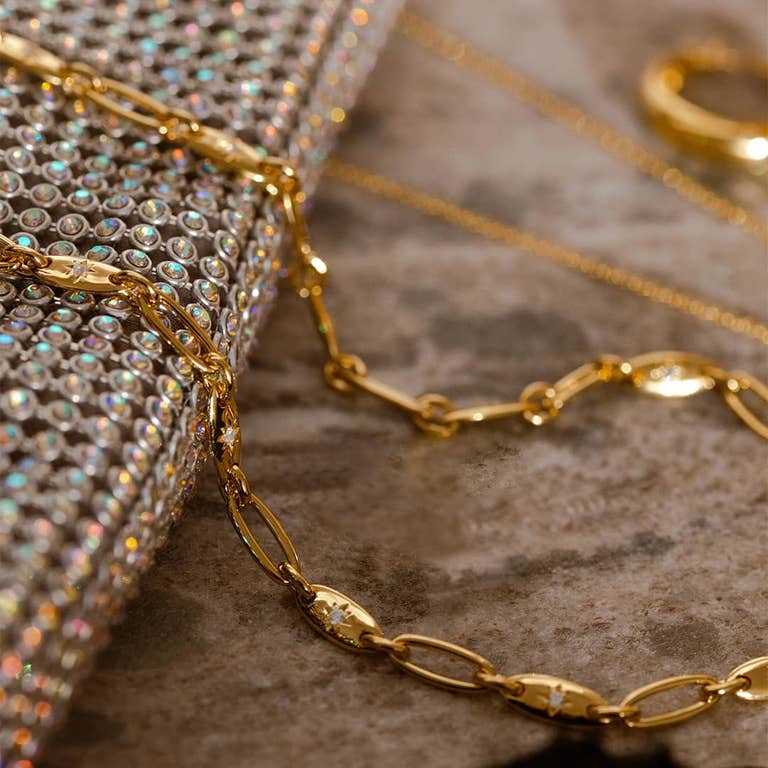 Gold Celestial Orbit Chain Necklace
