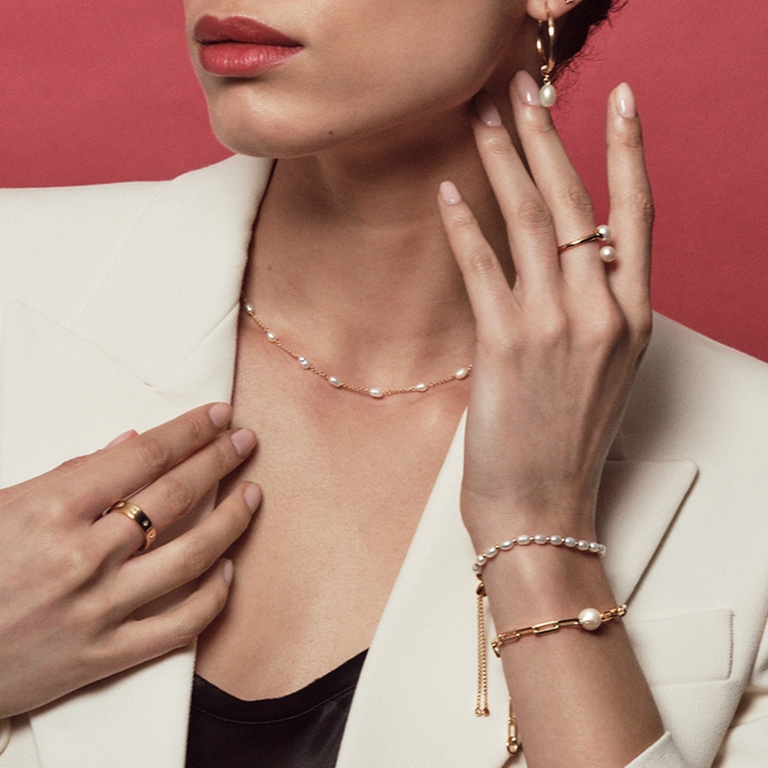 Gold Celestial Single Pearl Bracelet