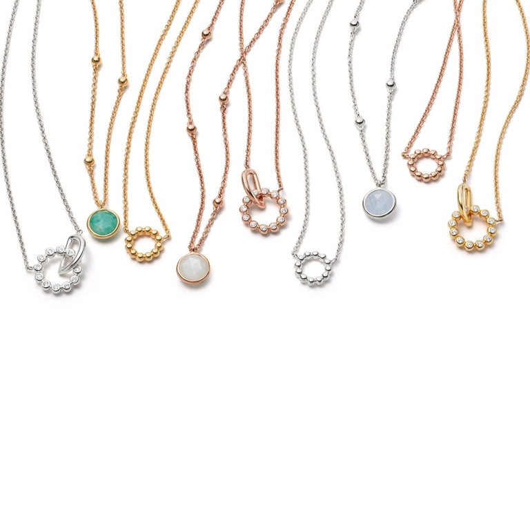 Stilla Arc Interlocking Pendant Necklace in Rose gold vermeil