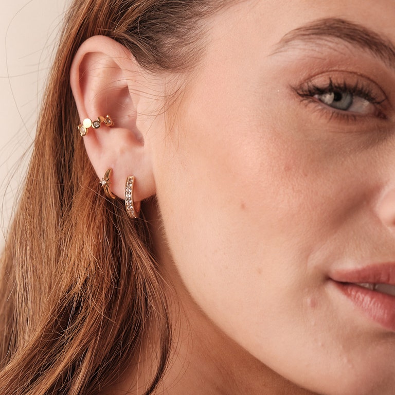 Gold Polaris White Sapphire Ear Cuff