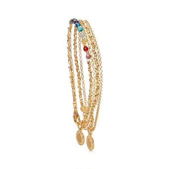 Rainbow Double Cosmos Bracelet Stack in Yellow Gold Vermeil | Yellow Gold Vermeil | Astley Clarke London