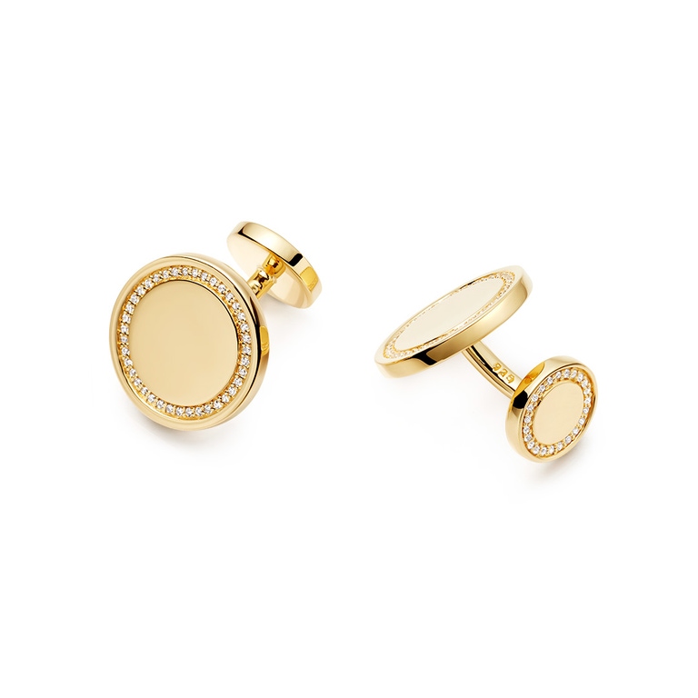 Cosmos Cufflinks in Yellow Gold Vermeil