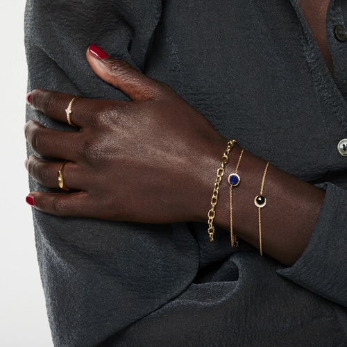 Gold Luna Black Onyx Bracelet