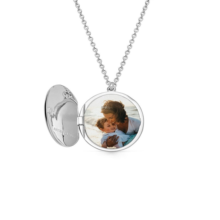 Silver Luna Light Oval Locket Necklace