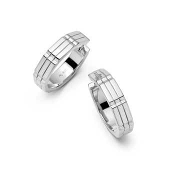 Silver Aubar Bold Hoop Earrings