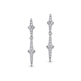 Silver Luna Light Drop Stud Earrings