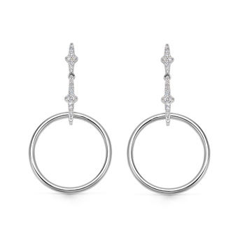 Silver Luna Light Front Facing Hoop Earrings