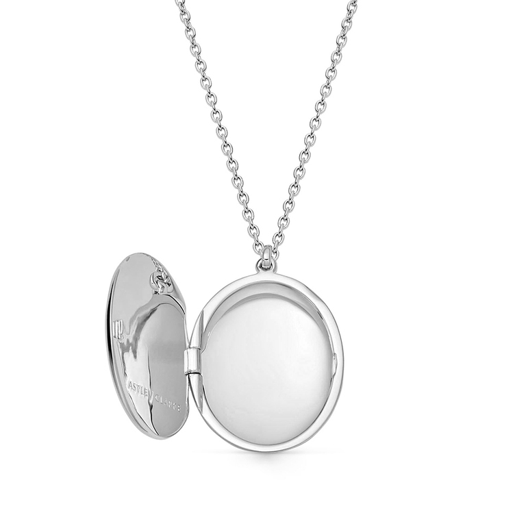 Silver Luna Light Oval Locket Necklace