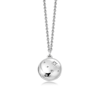 Silver Tiny Star Mini biography locket