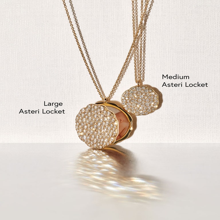 Solid Gold Asteri Natural Diamond Locket Necklace