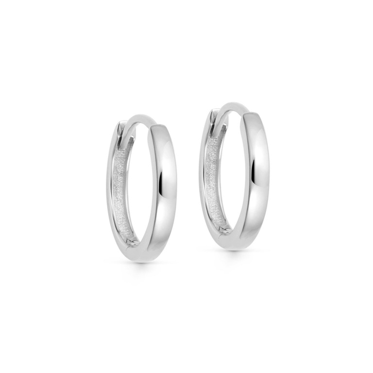 Solid White Gold Mini Hoop Earrings