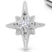 Solid White Gold North Star Stud Earrings