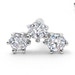 Solid White Gold Triple Diamond Stud Earrings