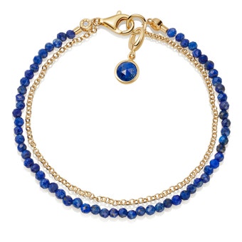 Lapis Charm Bracelet in yellow gold vermeil