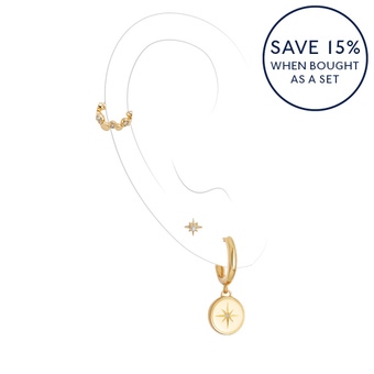 Gold Celestial Sapphire Ear Stack with Cuff