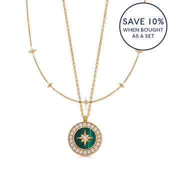 Malachite Locket Layering Gift Set