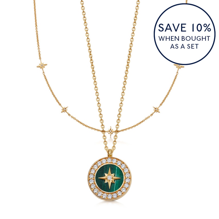 Malachite Locket Layering Gift Set