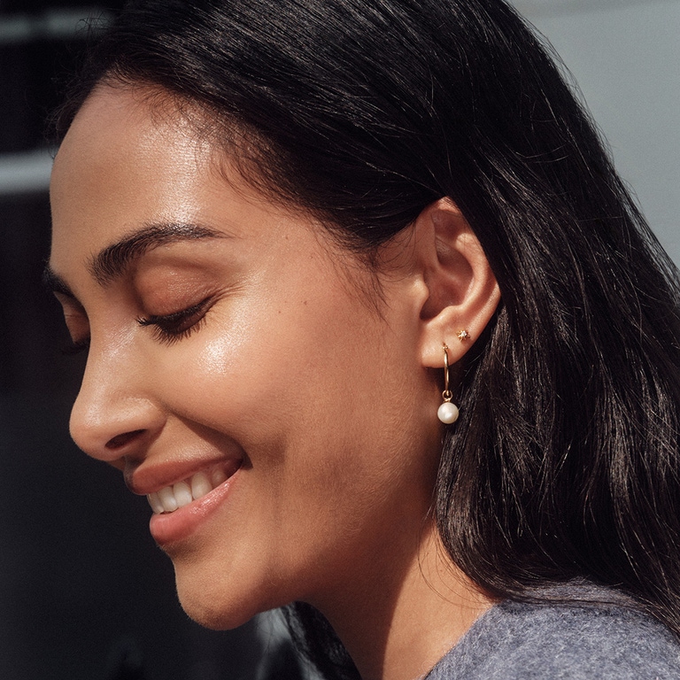 Gold Polaris Star Stud Earrings 