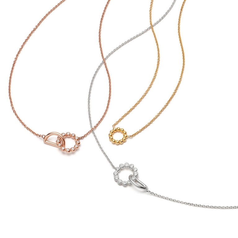 Stilla Arc Interlocking Pendant Necklace in Rose gold vermeil