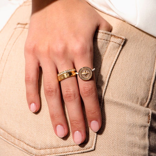 Gold Polaris Mother of Pearl Ring 