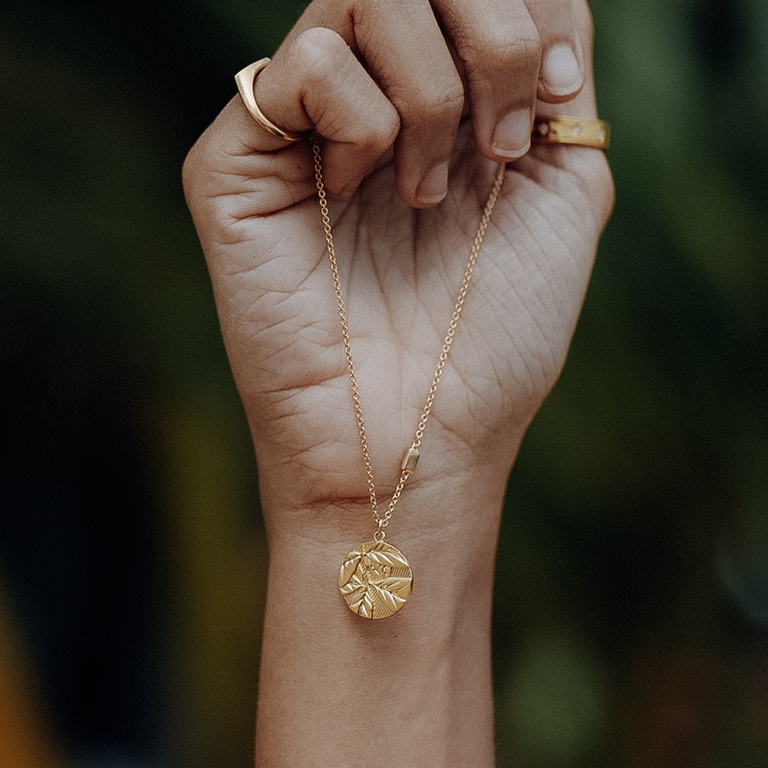 Gold Terra 'Strength' Engravable Pendant Necklace| Astley Clarke