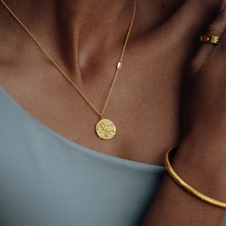Gold Terra 'Strength' Engravable Pendant Necklace| Astley Clarke