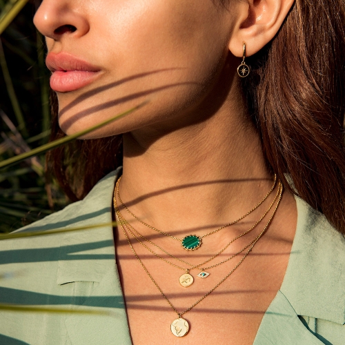 Gold Biography Earth Locket Necklace