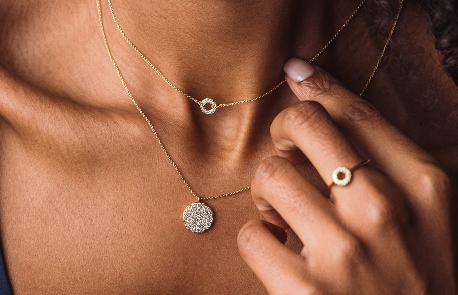 Blue jewellery stacks