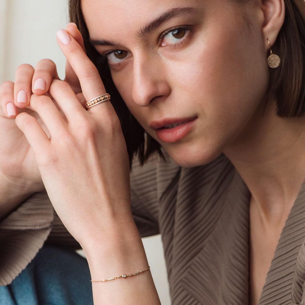 rose gold set with diamond earrings and opal ring